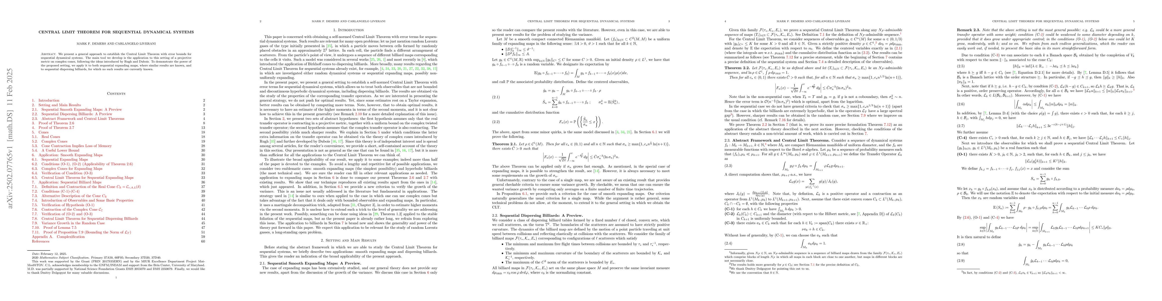 Thumbnail for Central Limit Theorem for Sequential Dynamical Systems