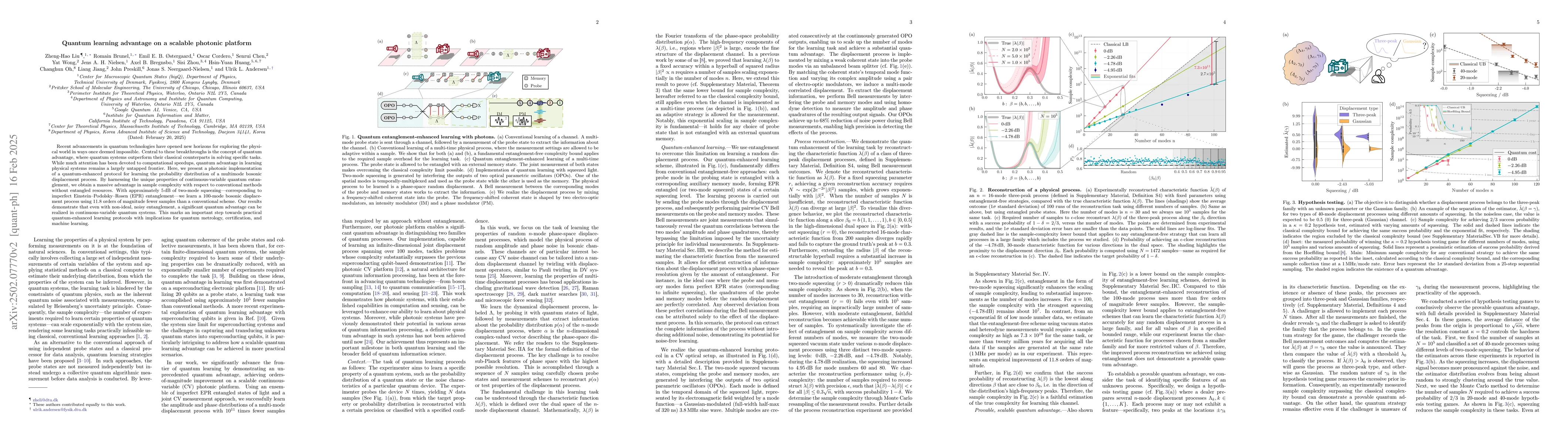 Thumbnail for Quantum learning advantage on a scalable photonic platform
