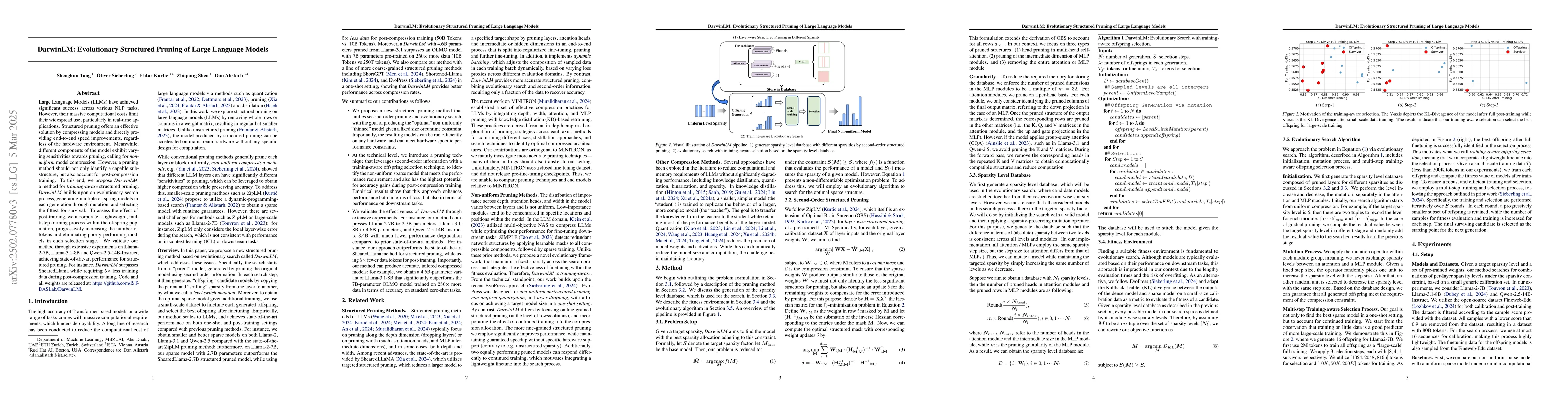 Thumbnail for DarwinLM: Evolutionary Structured Pruning of Large Language Models