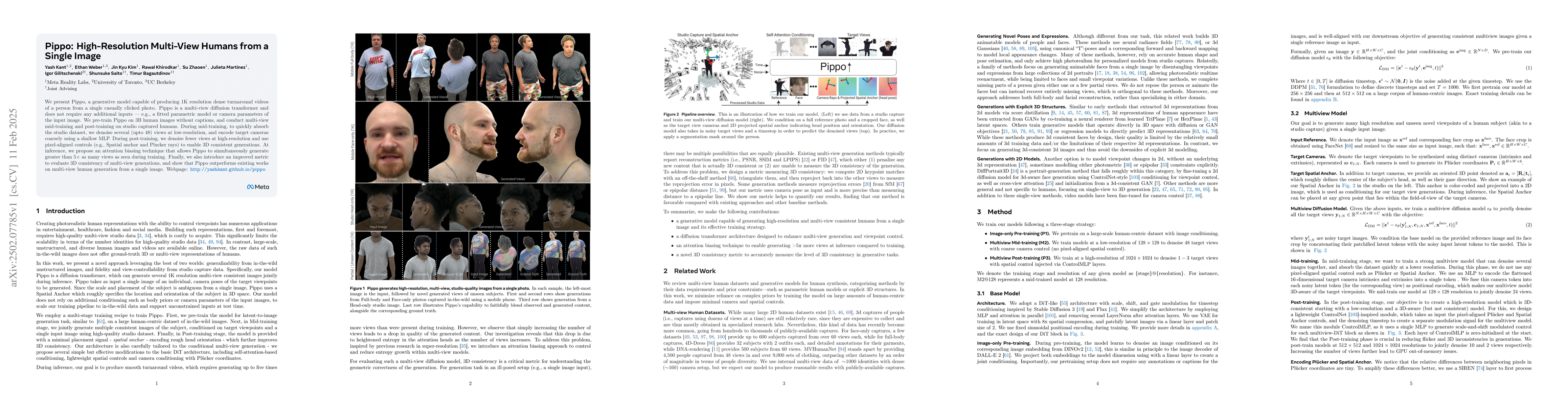 Thumbnail for Pippo: High-Resolution Multi-View Humans from a Single Image