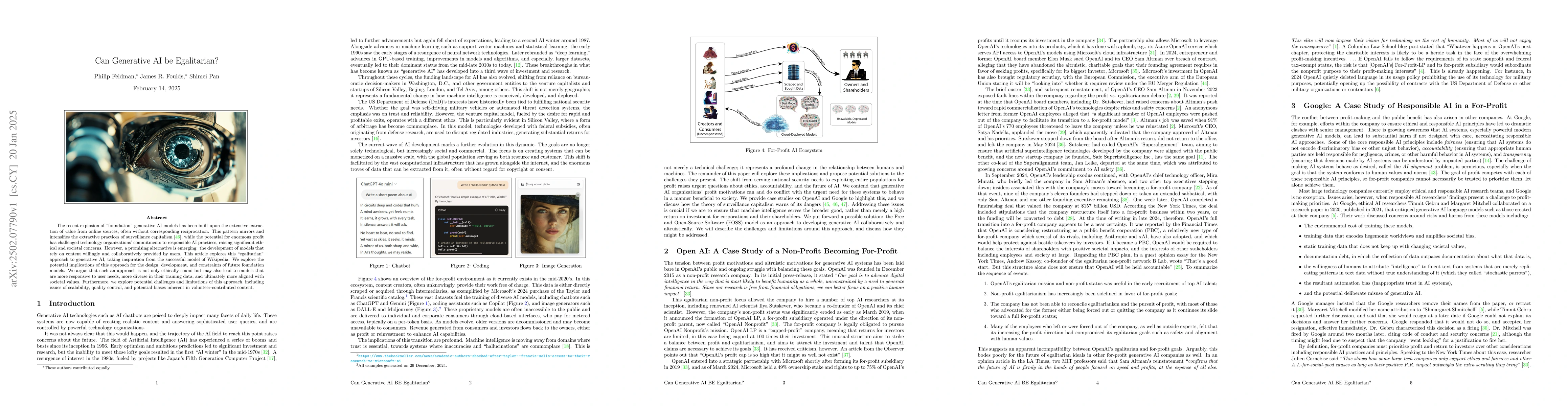 Thumbnail for Can Generative AI be Egalitarian?