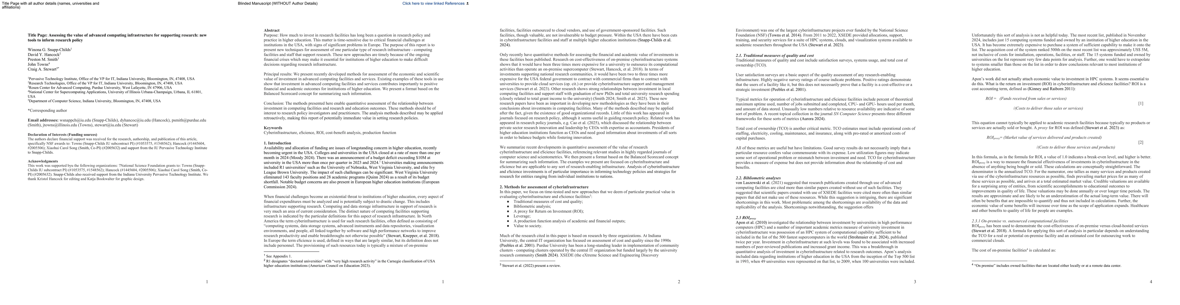 Thumbnail for Assessing the value of advanced computing infrastructure for supporting
  research: new tools to inform research policy