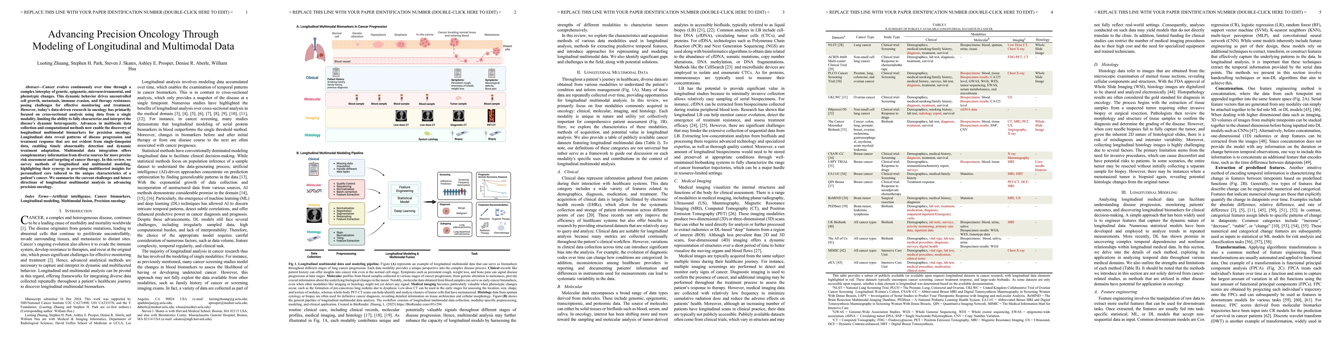 Thumbnail for Advancing Precision Oncology Through Modeling of Longitudinal and
  Multimodal Data