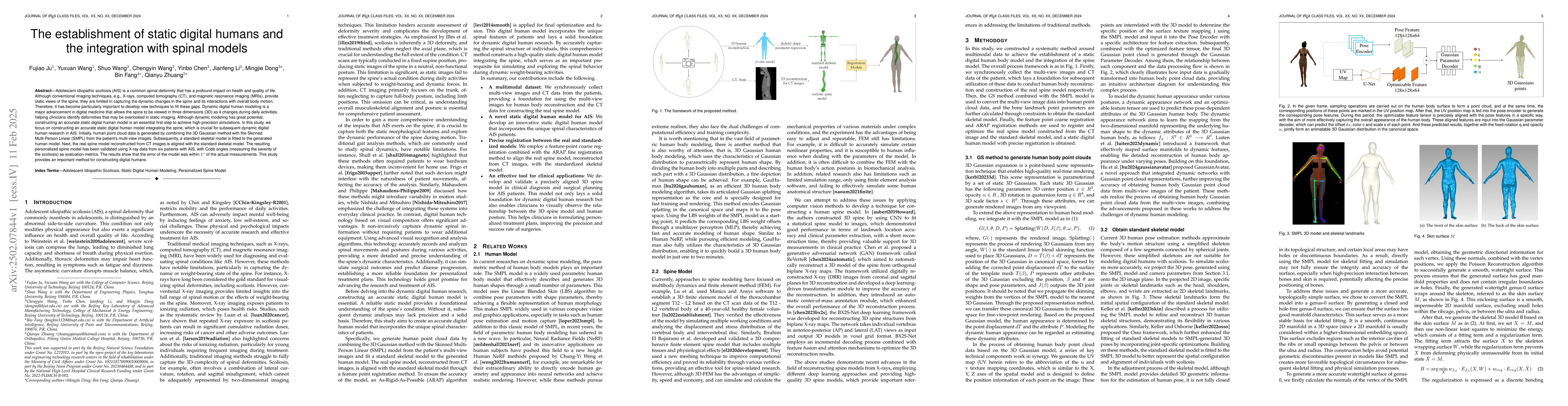Thumbnail for The establishment of static digital humans and the integration with
  spinal models