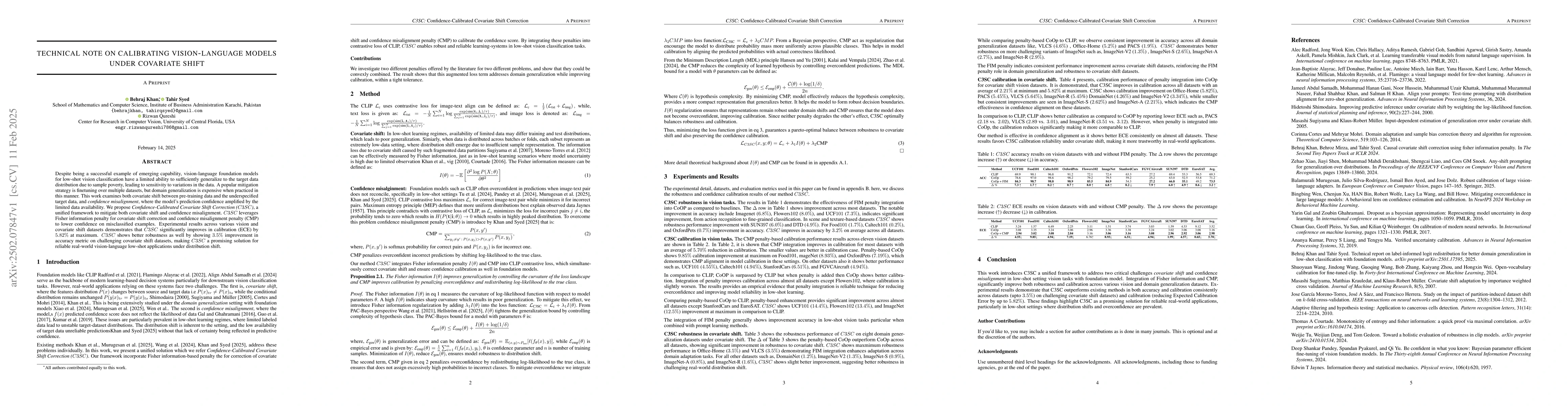 Thumbnail for Technical note on calibrating vision-language models under covariate
  shift