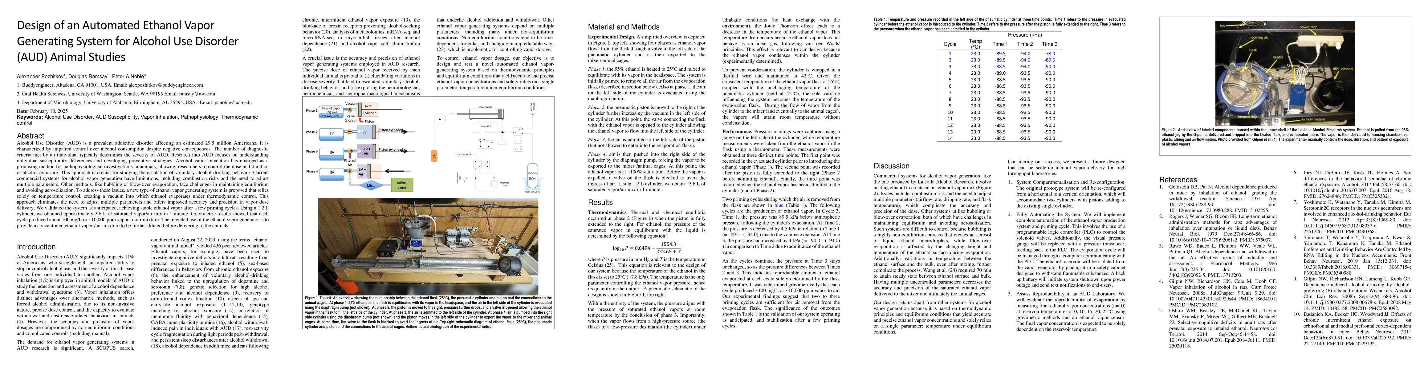 Thumbnail for Design of an Automated Ethanol Vapor Generating System for Alcohol Use
  Disorder(AUD) Animal Studies