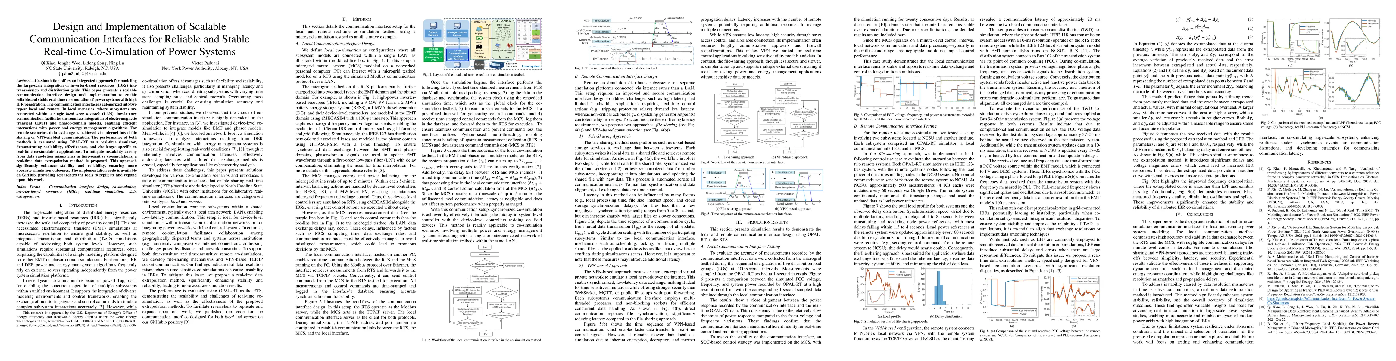 Thumbnail for Design and Implementation of Scalable Communication Interfaces for
  Reliable and Stable Real-time Co-Simulation of Power Systems