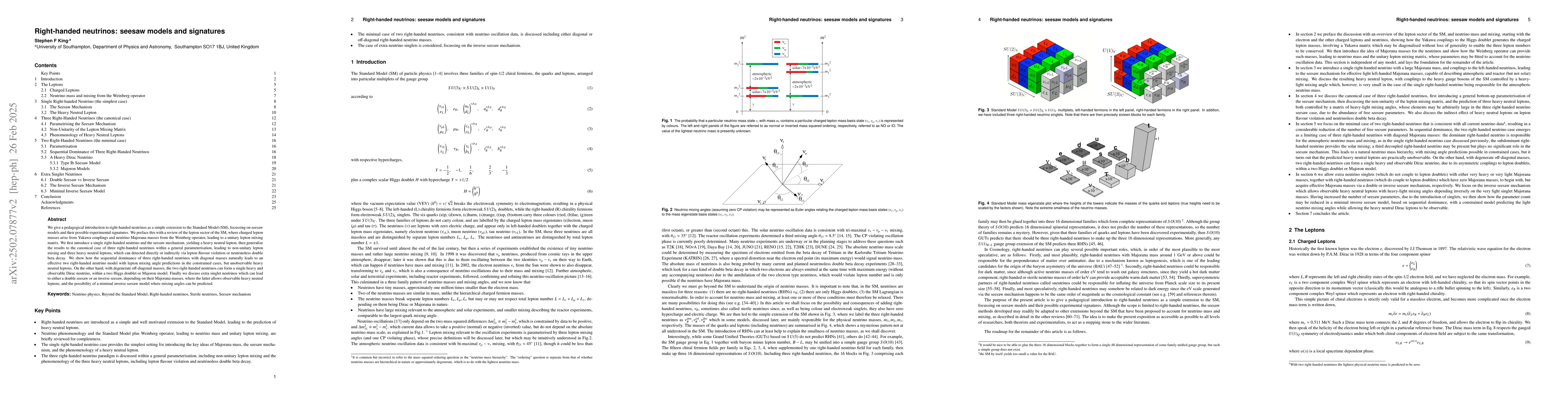 Thumbnail for Right-handed neutrinos: seesaw models and signatures