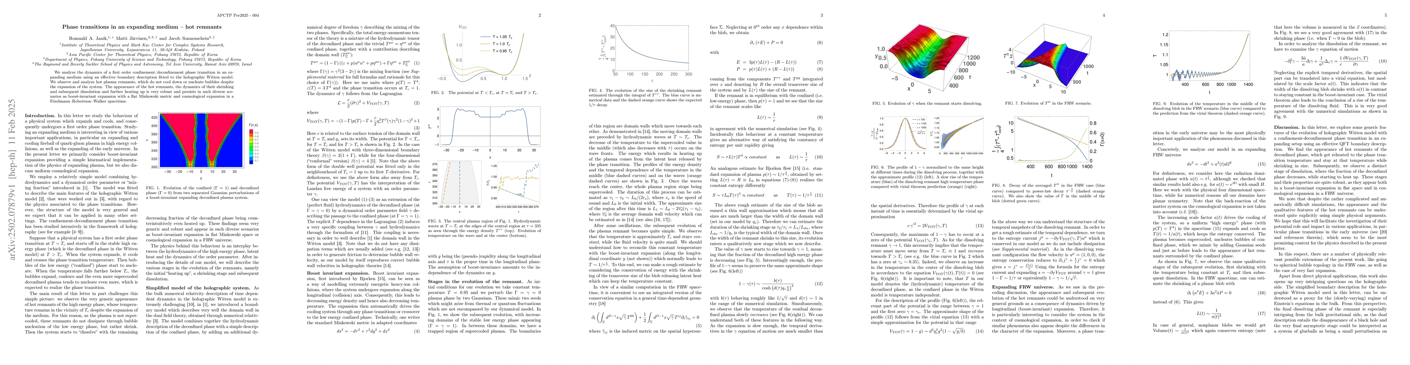 Thumbnail for Phase transitions in an expanding medium -- hot remnants