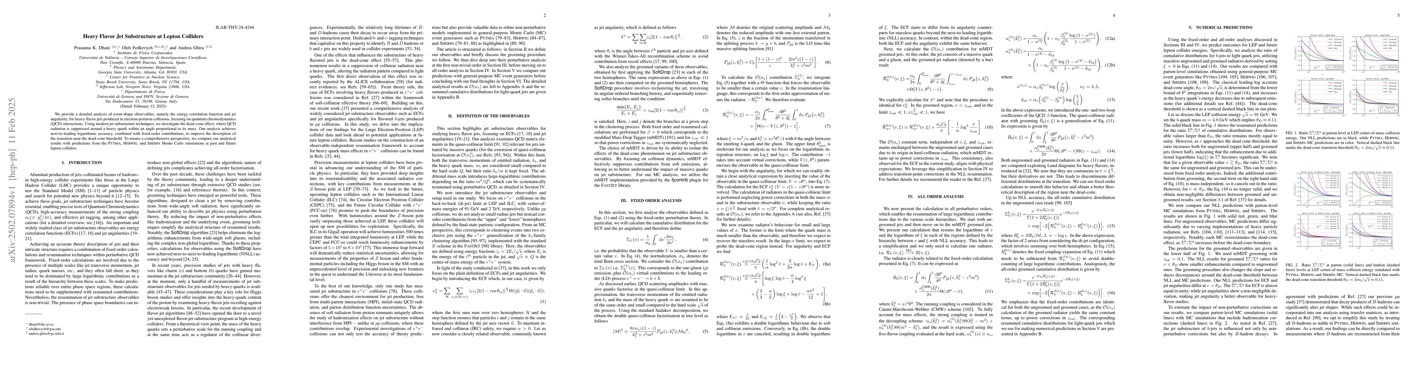 Thumbnail for Heavy Flavor Jet Substructure at Lepton Colliders