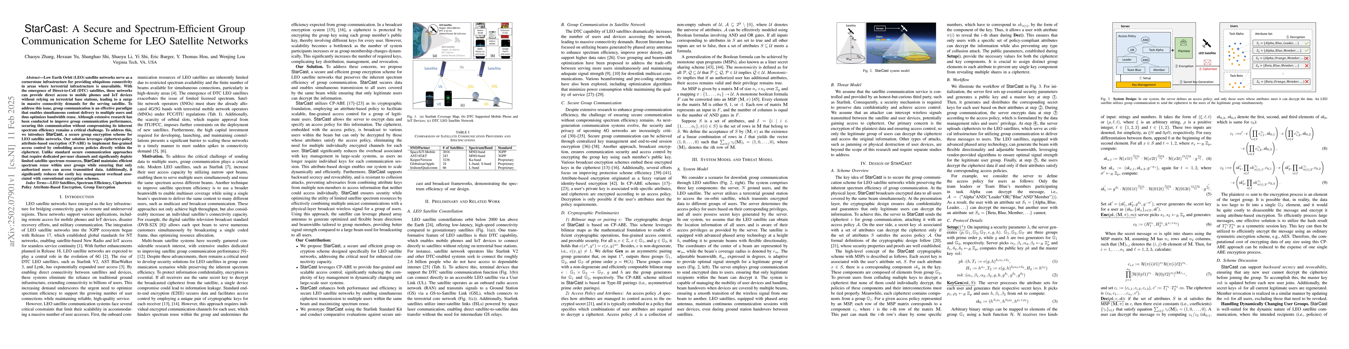 Thumbnail for StarCast: A Secure and Spectrum-Efficient Group Communication Scheme for
  LEO Satellite Networks