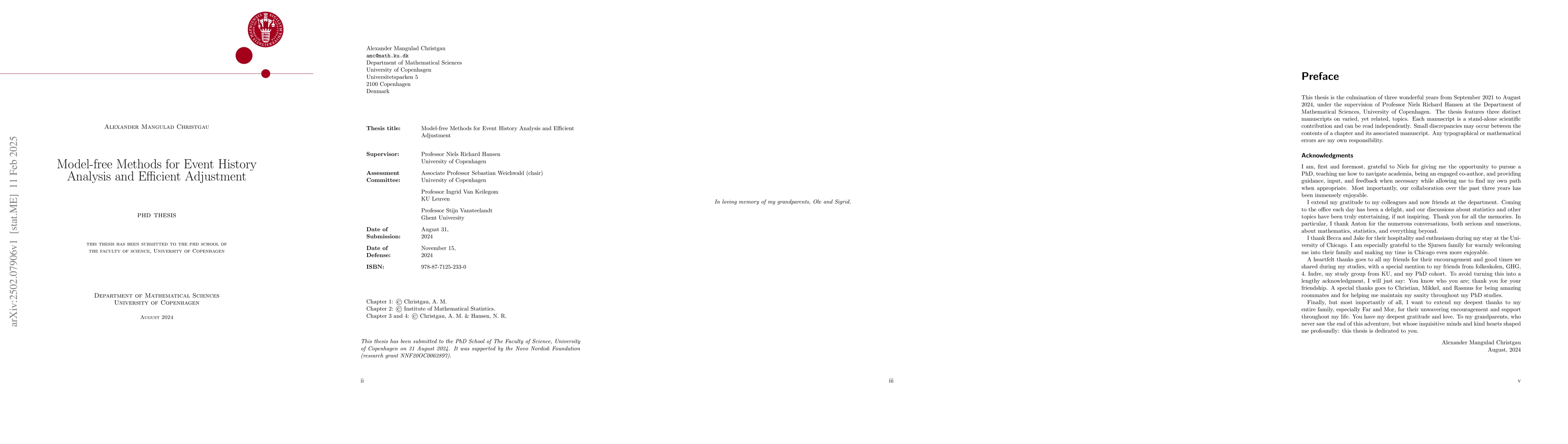 Thumbnail for Model-free Methods for Event History Analysis and Efficient Adjustment
  (PhD Thesis)