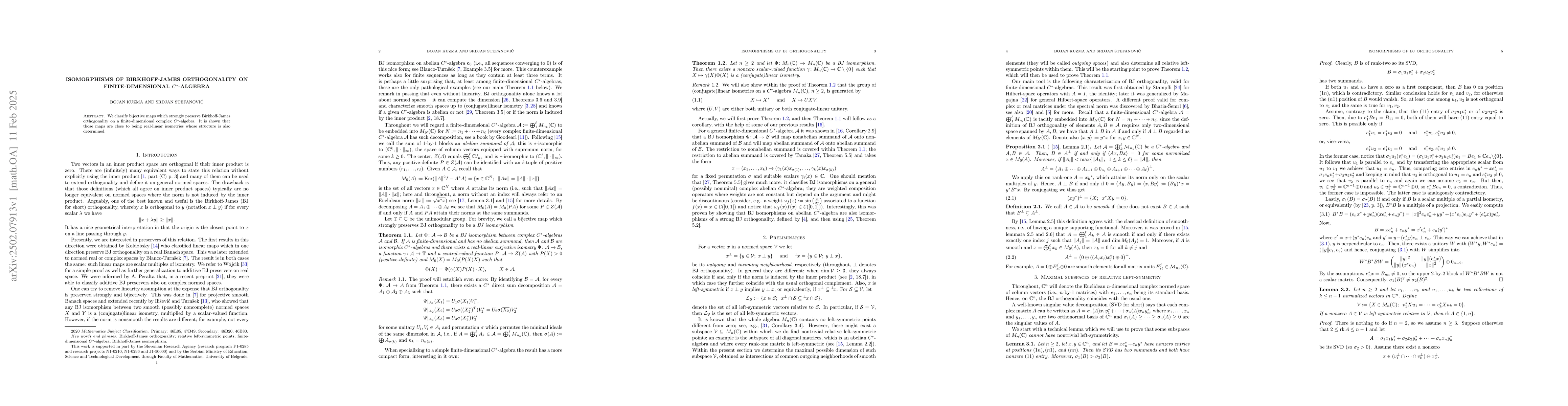 Thumbnail for Isomorphisms of Birkhoff-James orthogonality on finite-dimensional
  $C^*$-algebra