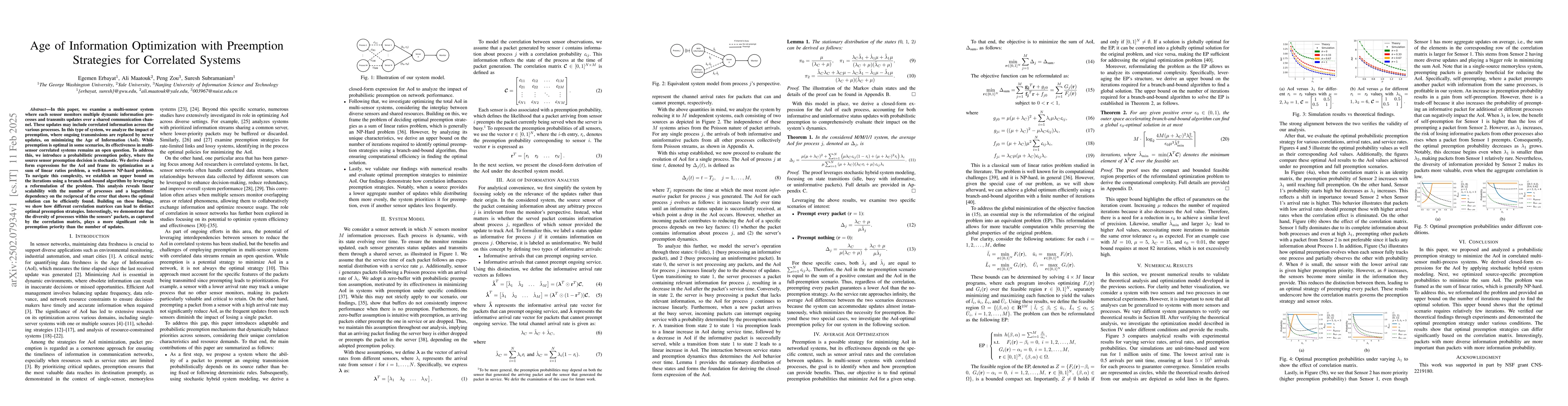 Thumbnail for Age of Information Optimization with Preemption Strategies for
  Correlated Systems