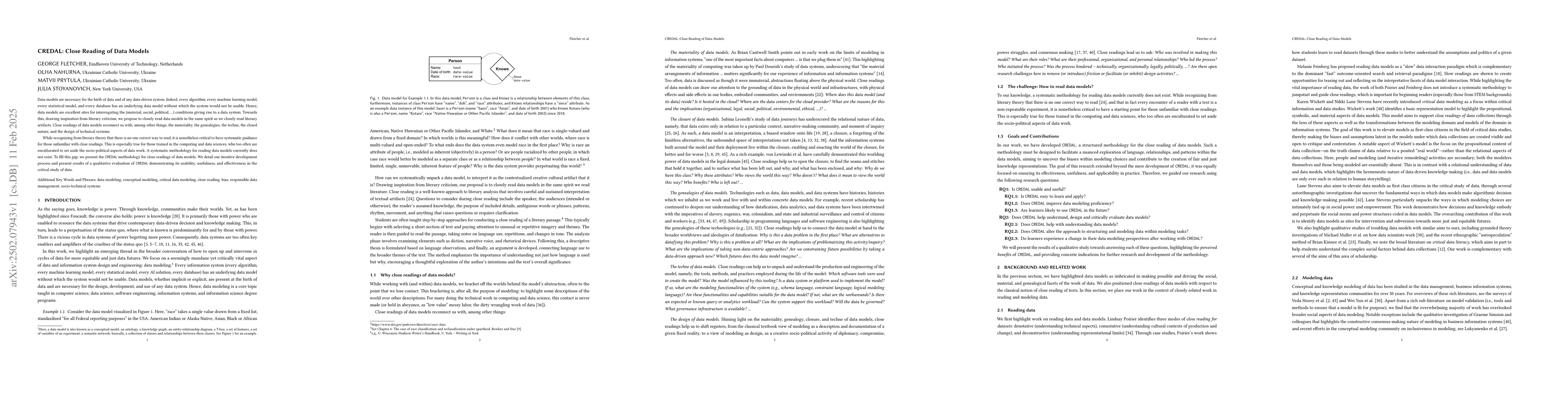 Thumbnail for CREDAL: Close Reading of Data Models