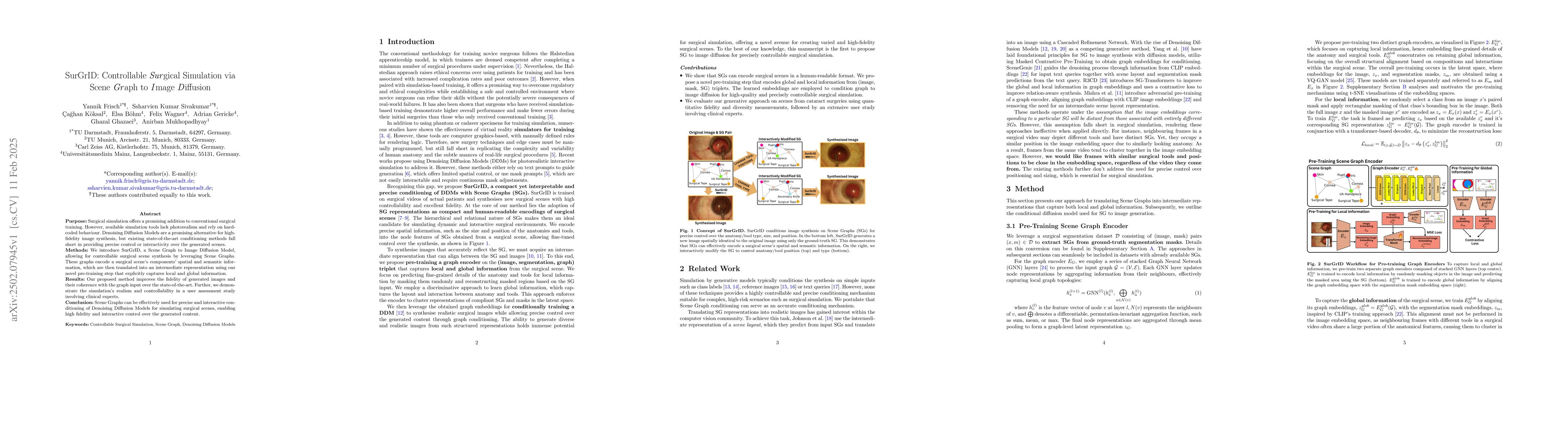 Thumbnail for SurGrID: Controllable Surgical Simulation via Scene Graph to Image
  Diffusion
