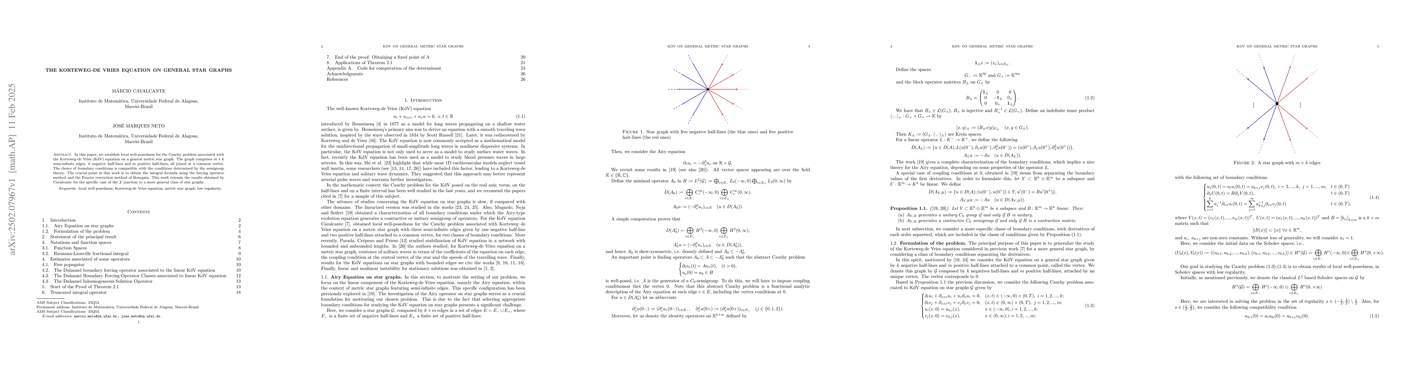 Thumbnail for The Korteweg-de Vries Equation on general star graphs