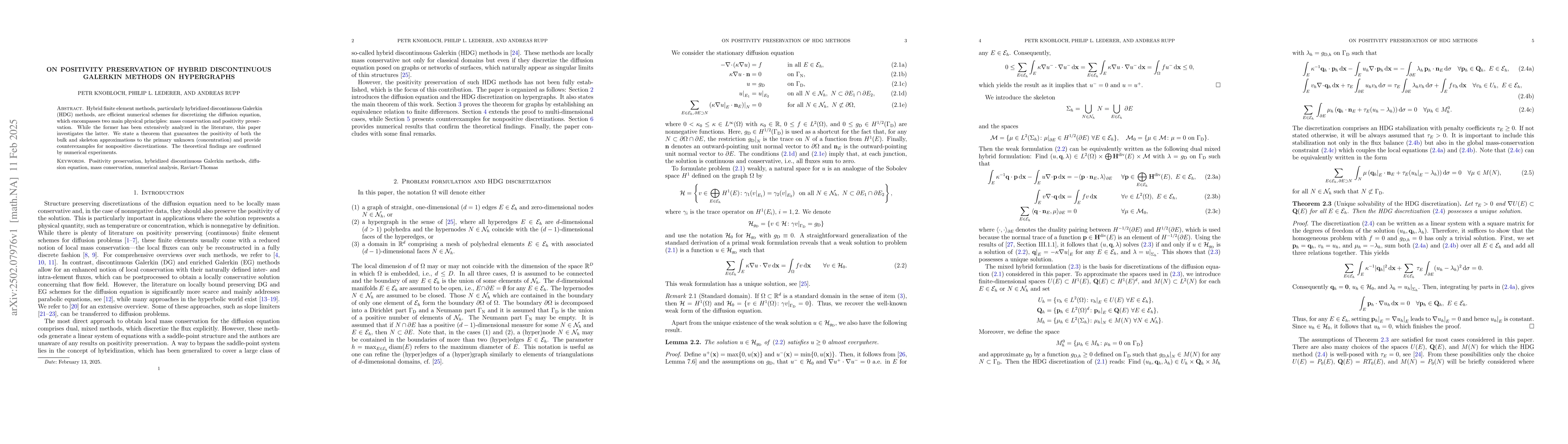 Thumbnail for On positivity preservation of hybrid discontinuous Galerkin methods on
  hypergraphs