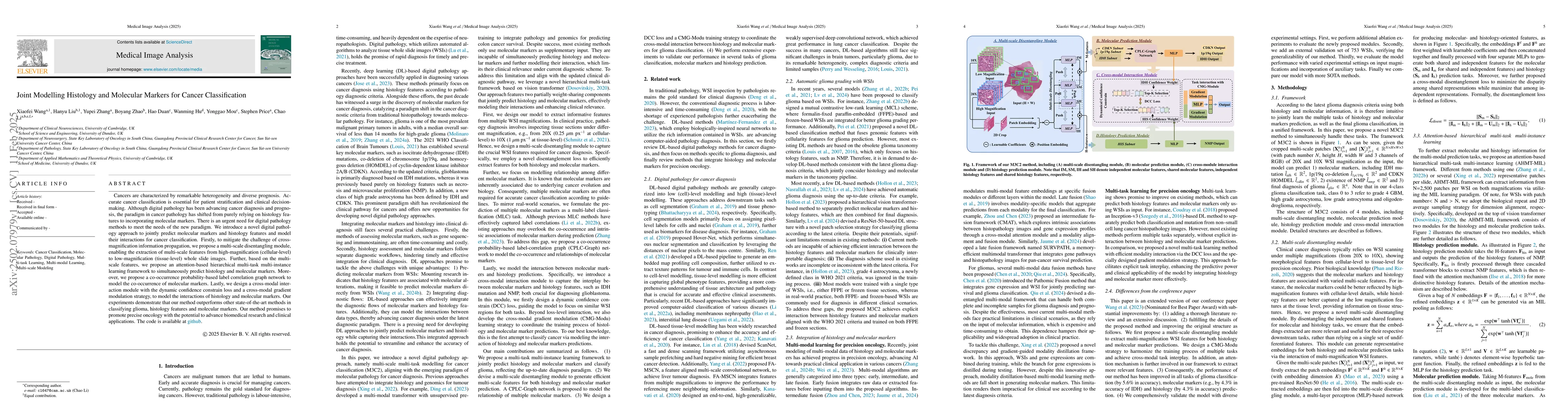 Thumbnail for Joint Modelling Histology and Molecular Markers for Cancer
  Classification