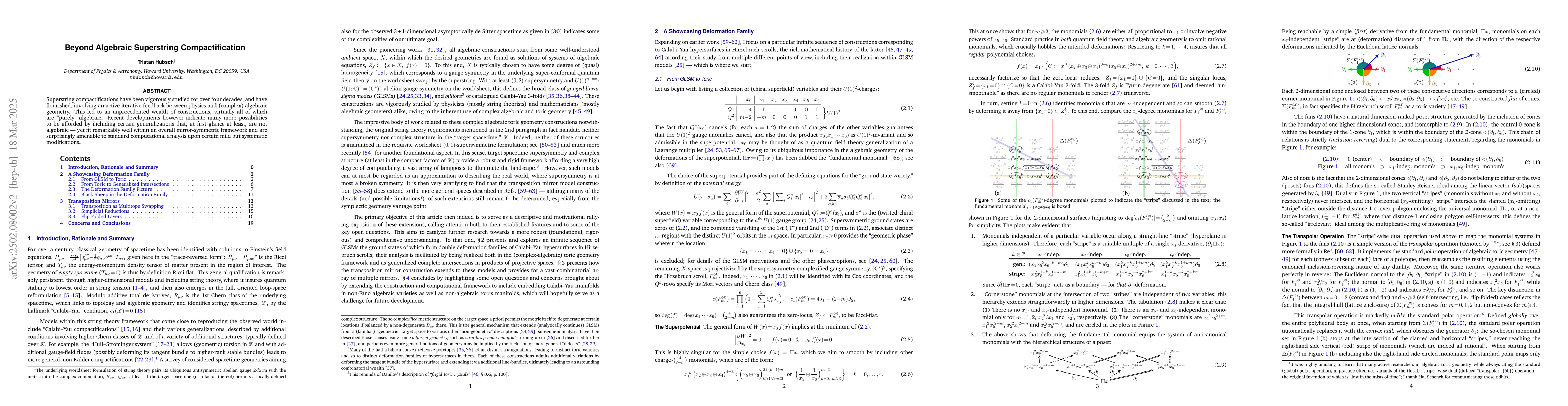 Thumbnail for Beyond Algebraic Superstring Compactification