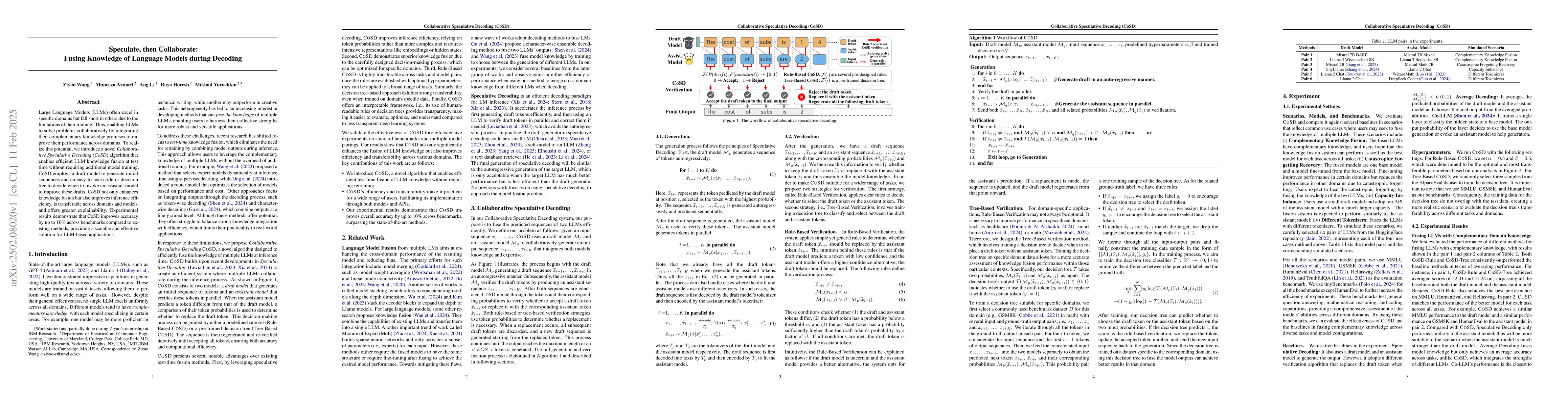Thumbnail for Speculate, then Collaborate: Fusing Knowledge of Language Models during
  Decoding
