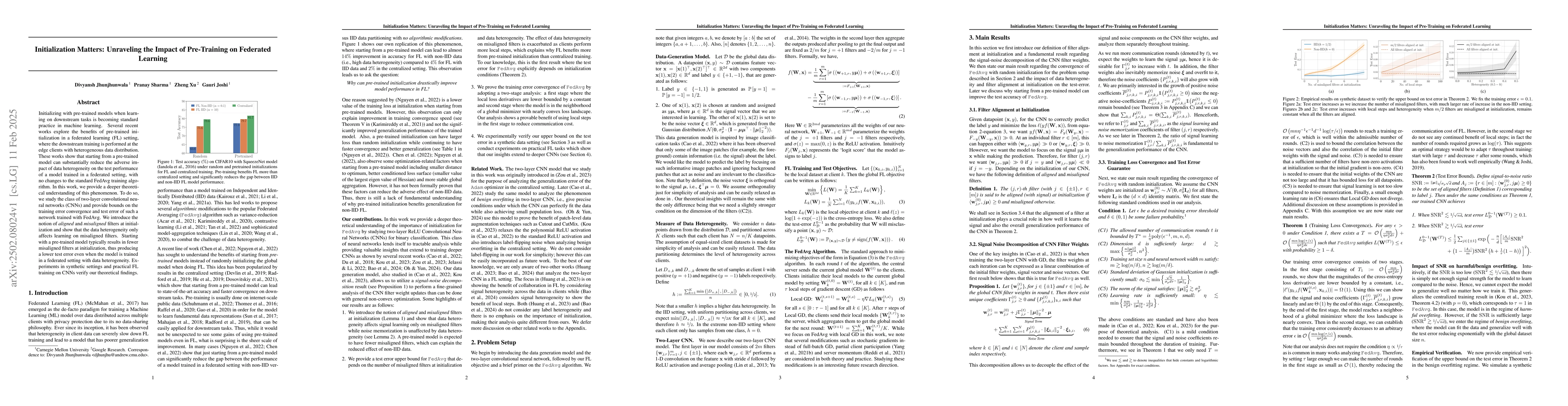 Thumbnail for Initialization Matters: Unraveling the Impact of Pre-Training on
  Federated Learning