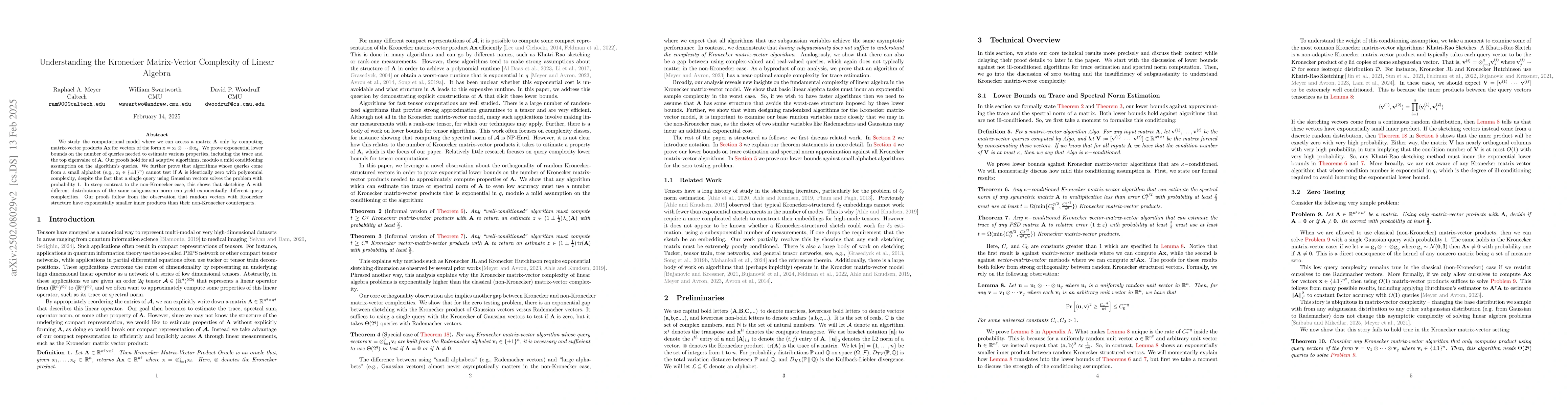 Thumbnail for Understanding the Kronecker Matrix-Vector Complexity of Linear Algebra