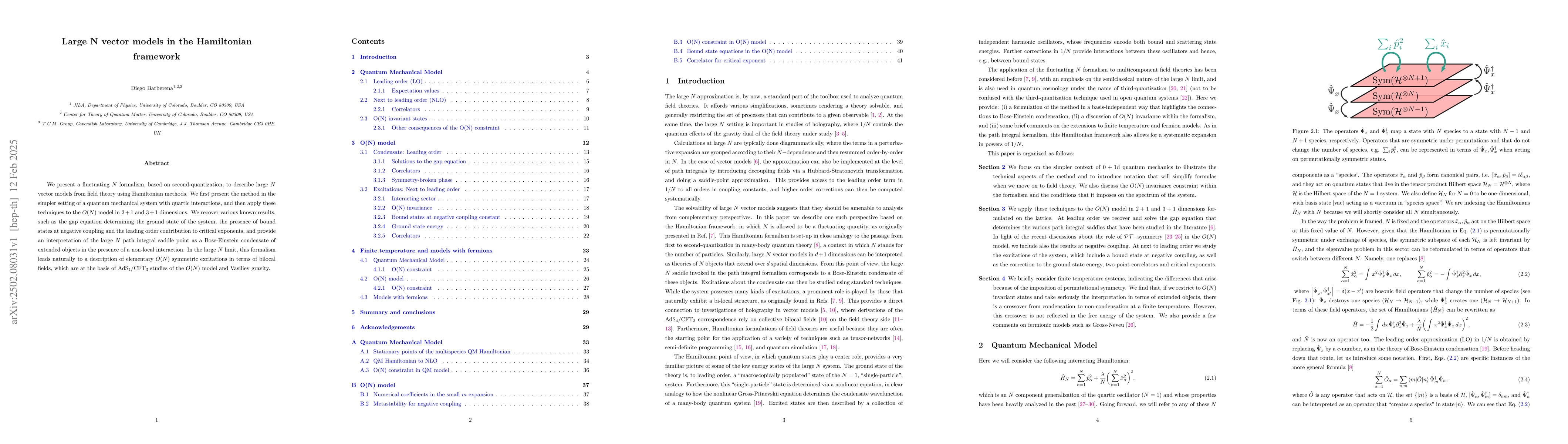 Thumbnail for Large N vector models in the Hamiltonian framework