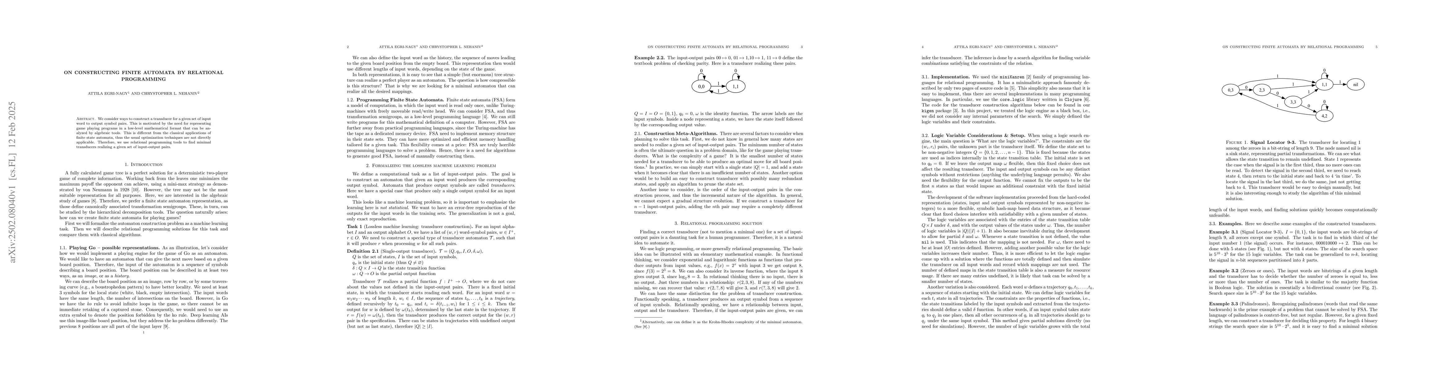Thumbnail for On Constructing Finite Automata by Relational Programming