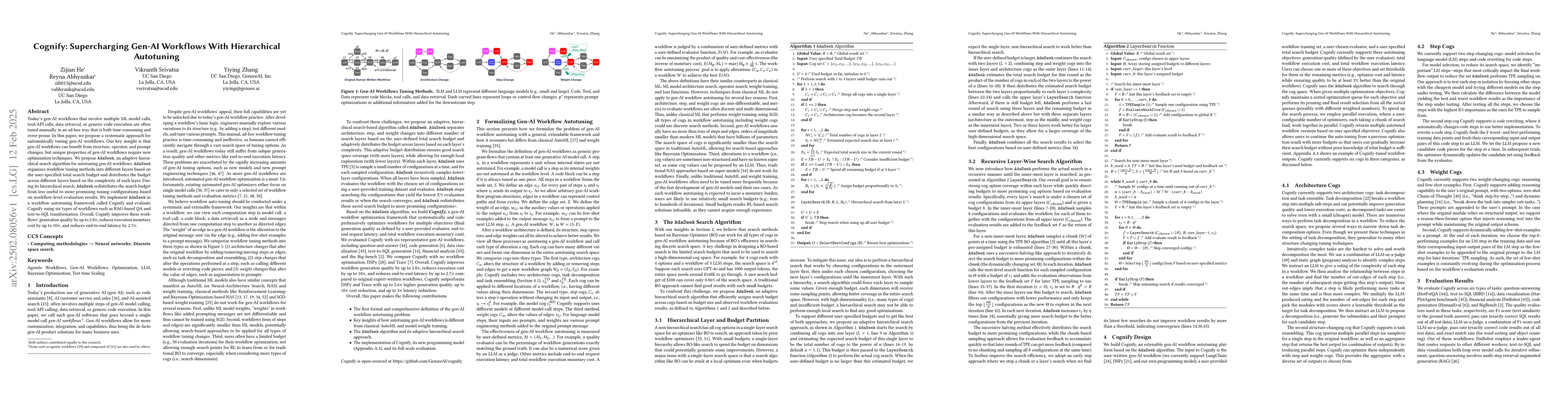 Thumbnail for Cognify: Supercharging Gen-AI Workflows With Hierarchical Autotuning