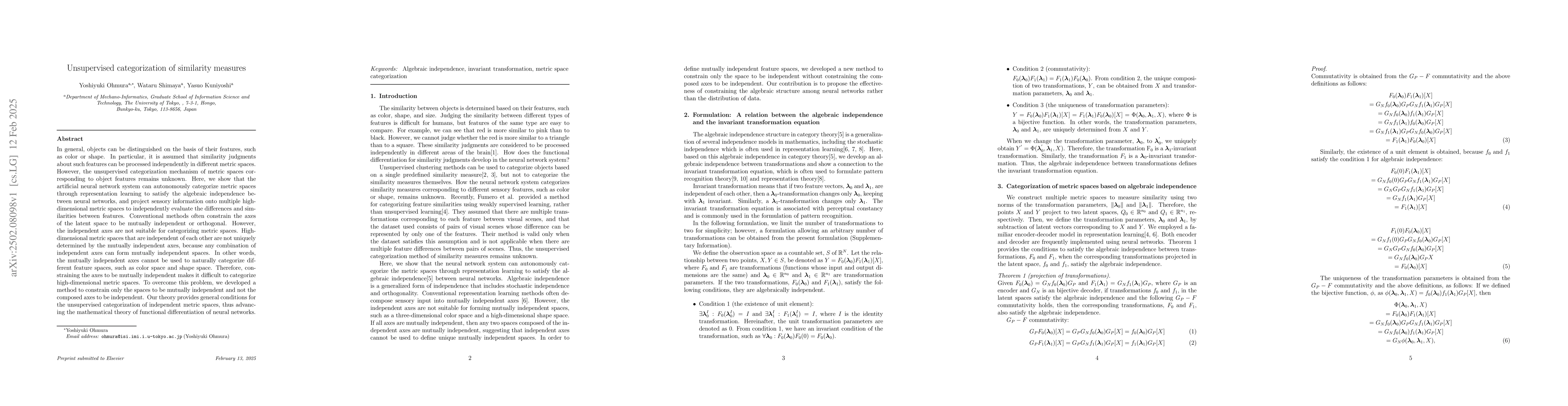 Thumbnail for Unsupervised categorization of similarity measures