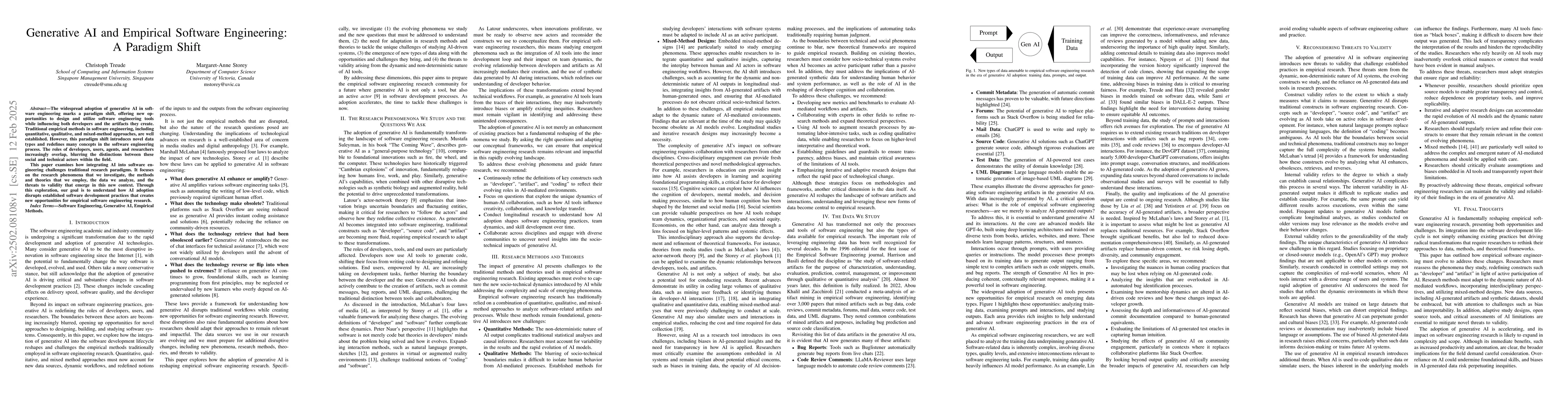 Thumbnail for Generative AI and Empirical Software Engineering: A Paradigm Shift