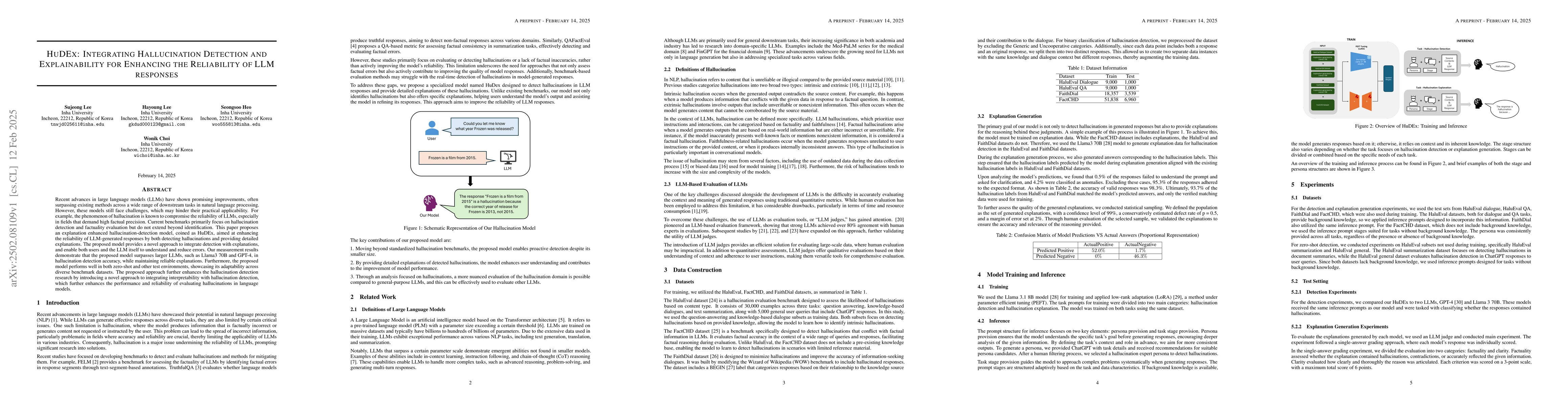 Thumbnail for HuDEx: Integrating Hallucination Detection and Explainability for
  Enhancing the Reliability of LLM responses