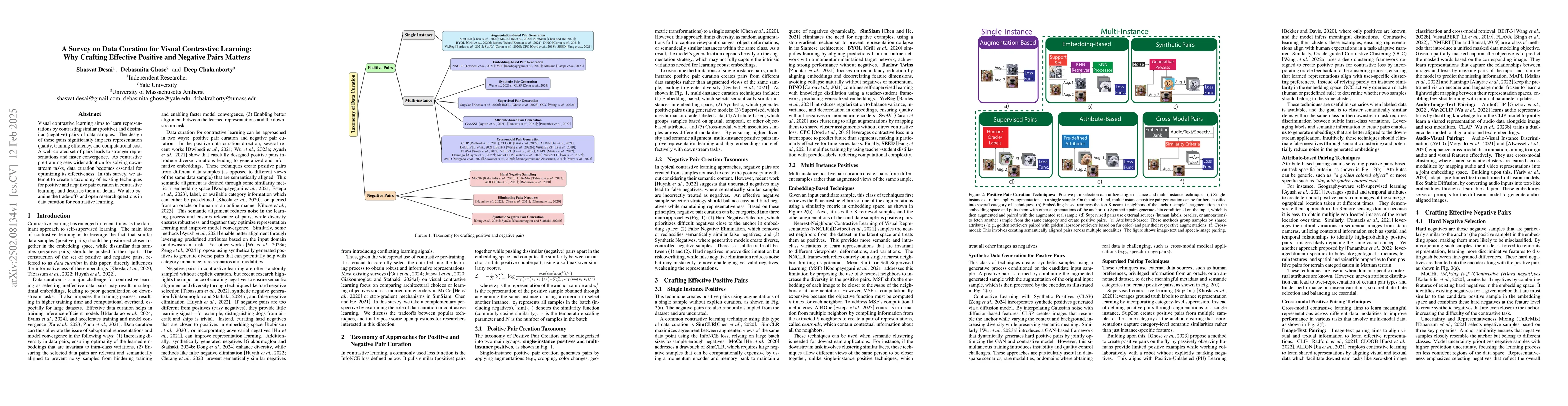 Thumbnail for A Survey on Data Curation for Visual Contrastive Learning: Why Crafting
  Effective Positive and Negative Pairs Matters