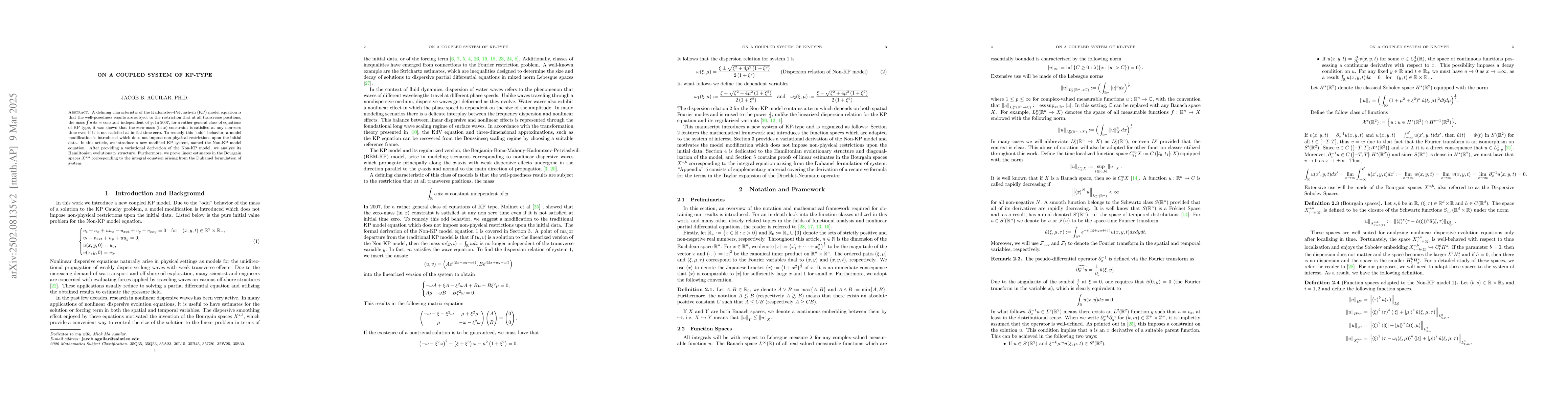 Thumbnail for On a coupled system of KP-type