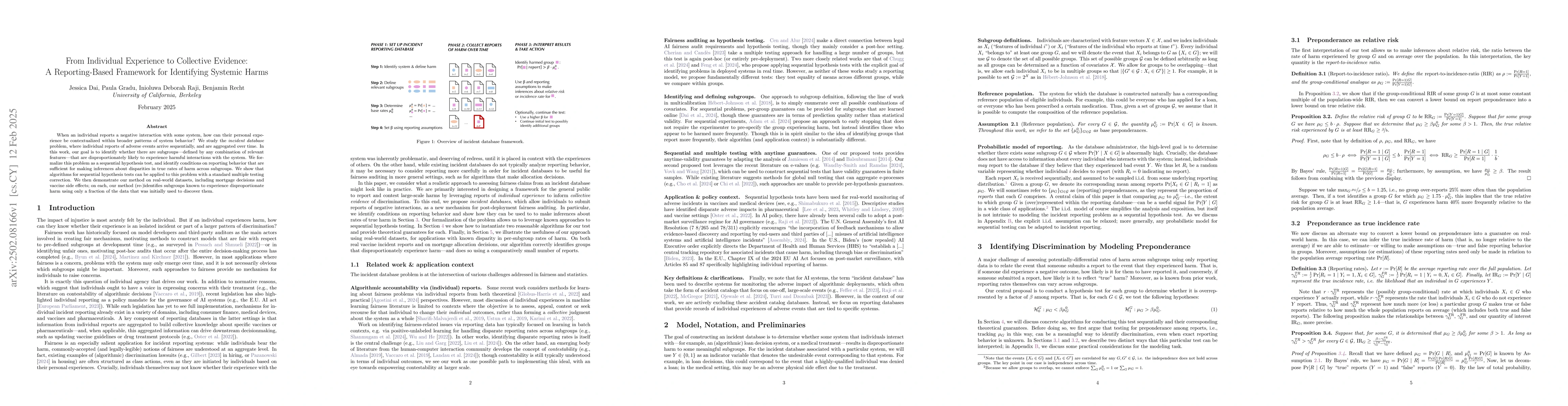 Thumbnail for From Individual Experience to Collective Evidence: A Reporting-Based
  Framework for Identifying Systemic Harms