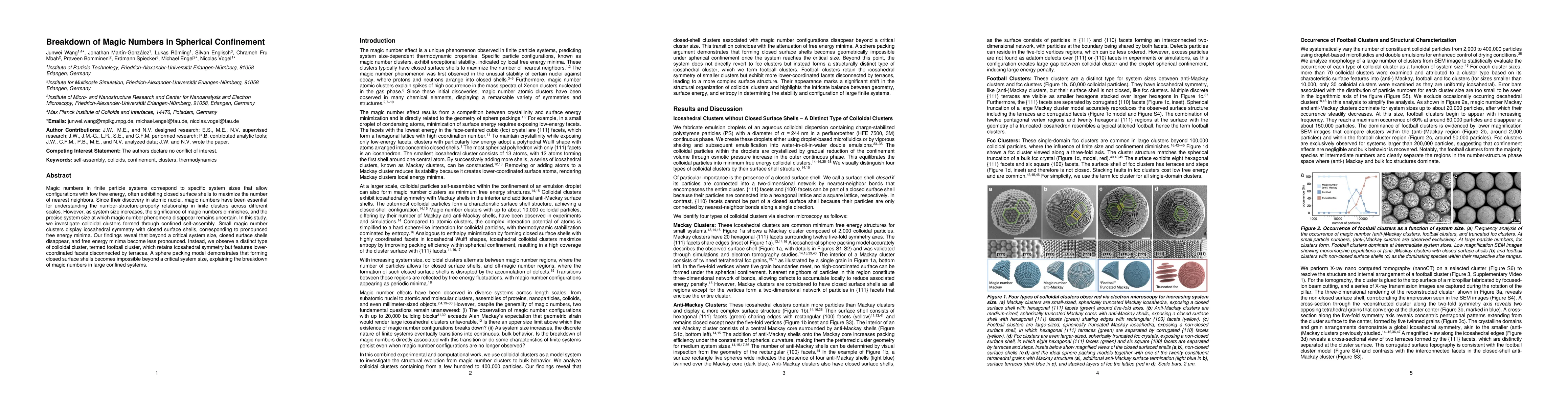 Thumbnail for Breakdown of Magic Numbers in Spherical Confinement