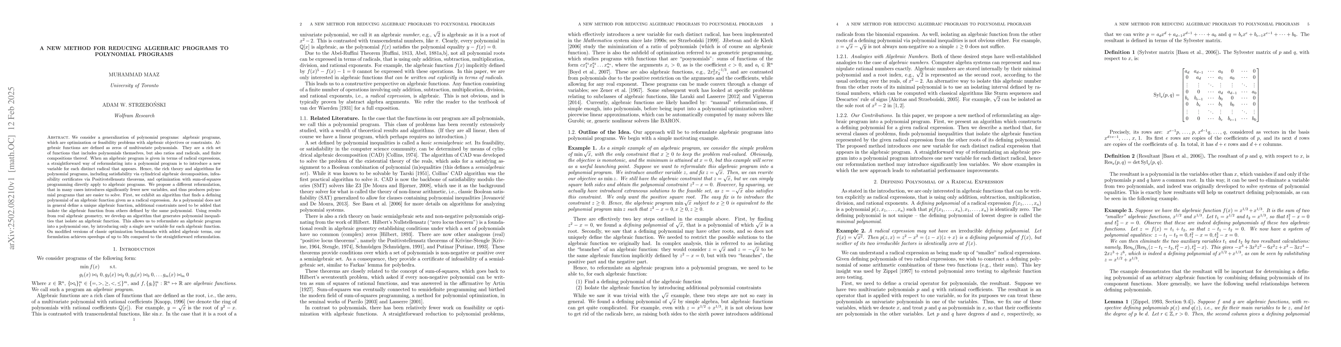 Thumbnail for A new method for reducing algebraic programs to polynomial programs