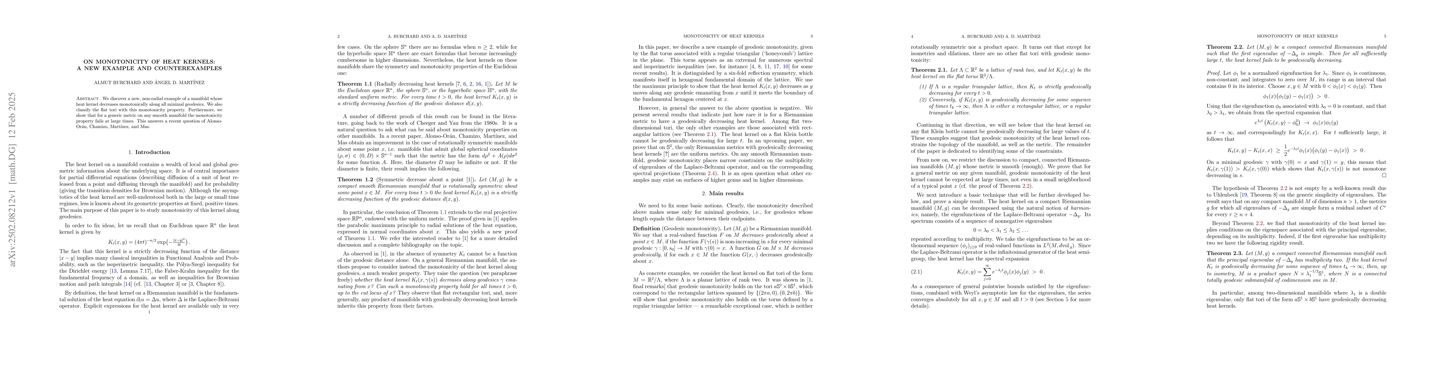 Thumbnail for On monotonicity of heat kernels: a new example and counterexamples