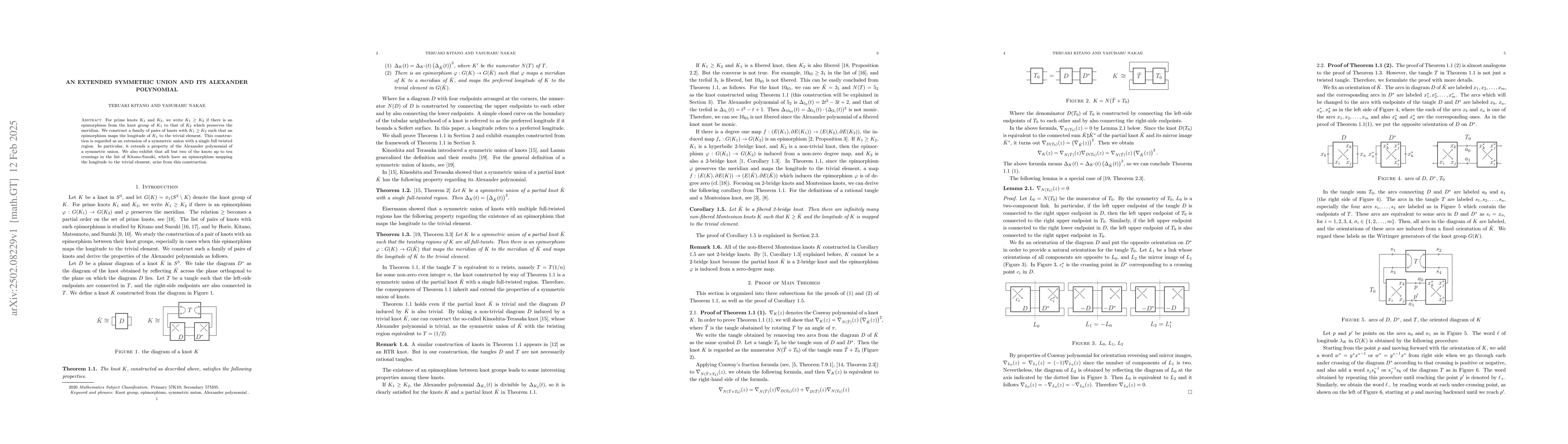 Thumbnail for An extended symmetric union and its Alexander polynomial