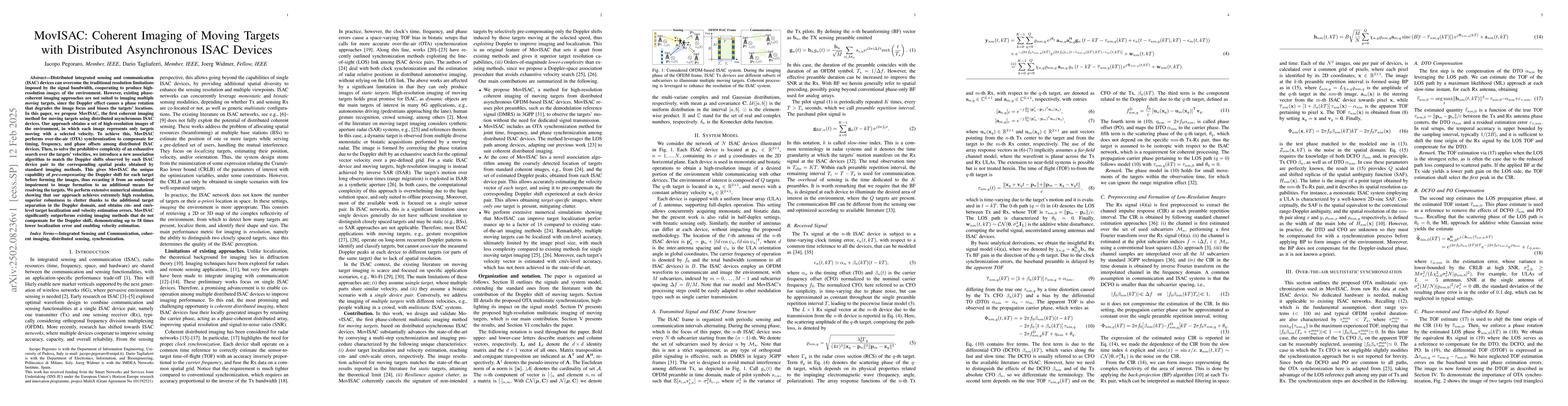 Thumbnail for MovISAC: Coherent Imaging of Moving Targets with Distributed
  Asynchronous ISAC Devices