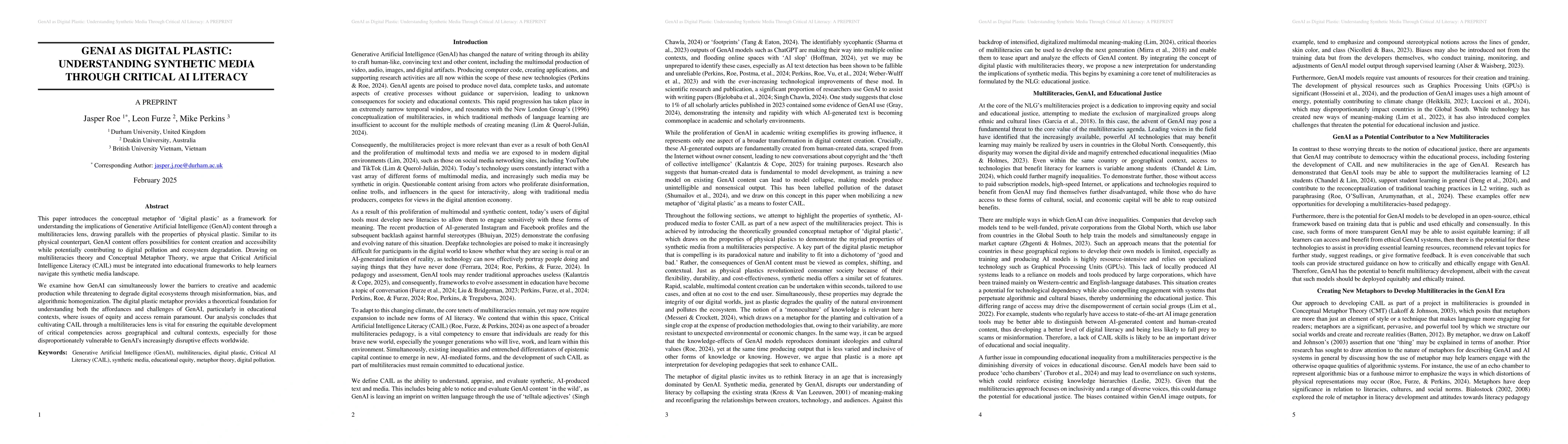 Thumbnail for GenAI as Digital Plastic: Understanding Synthetic Media Through Critical
  AI Literacy