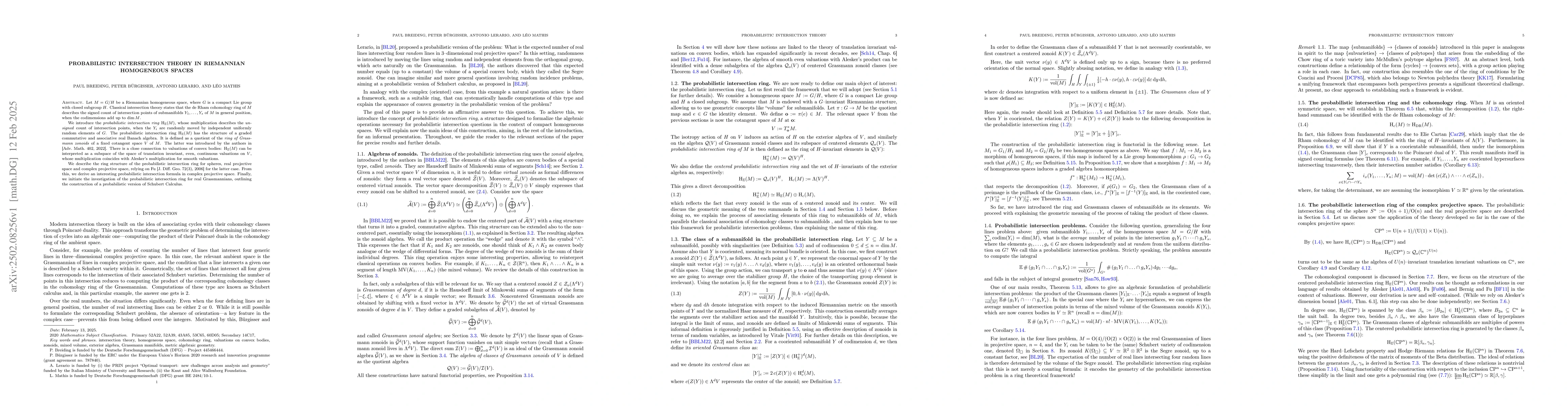 Thumbnail for Probabilistic intersection theory in Riemannian homogeneous spaces