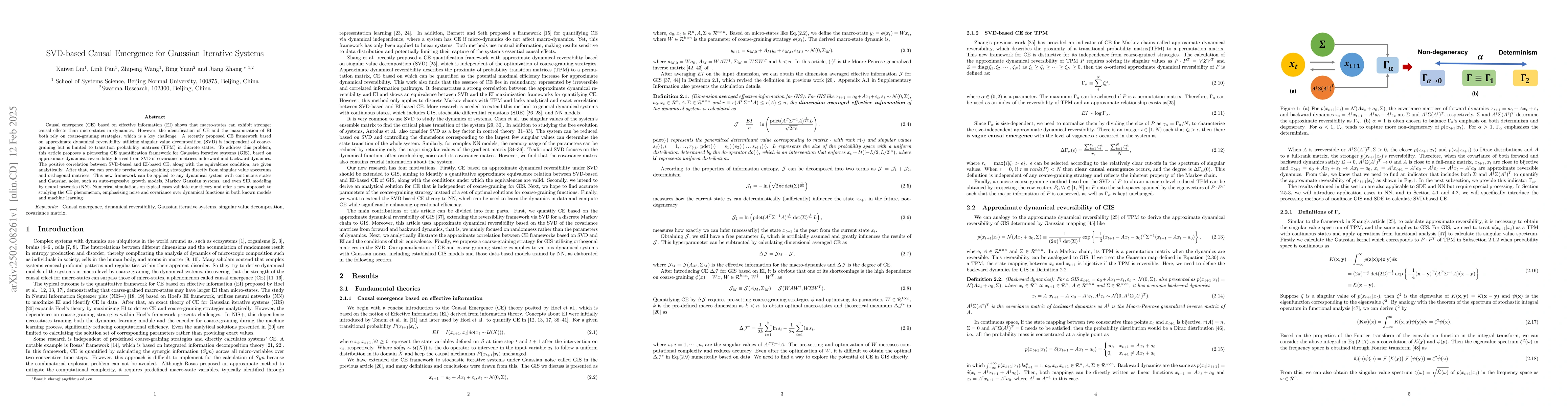 Thumbnail for SVD-based Causal Emergence for Gaussian Iterative Systems