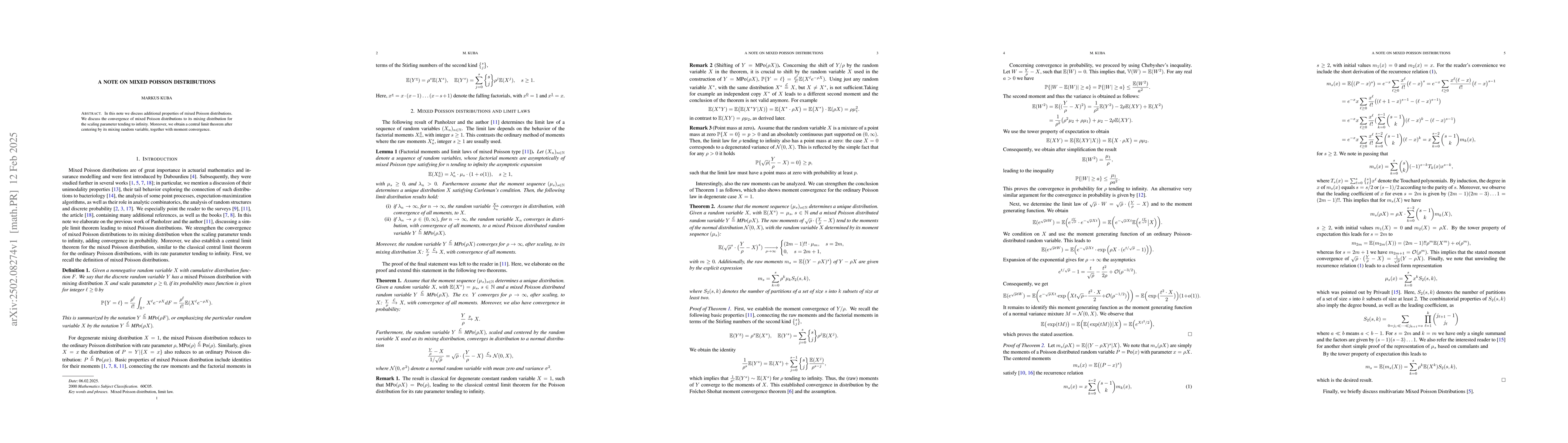 Thumbnail for A note on mixed Poisson distributions