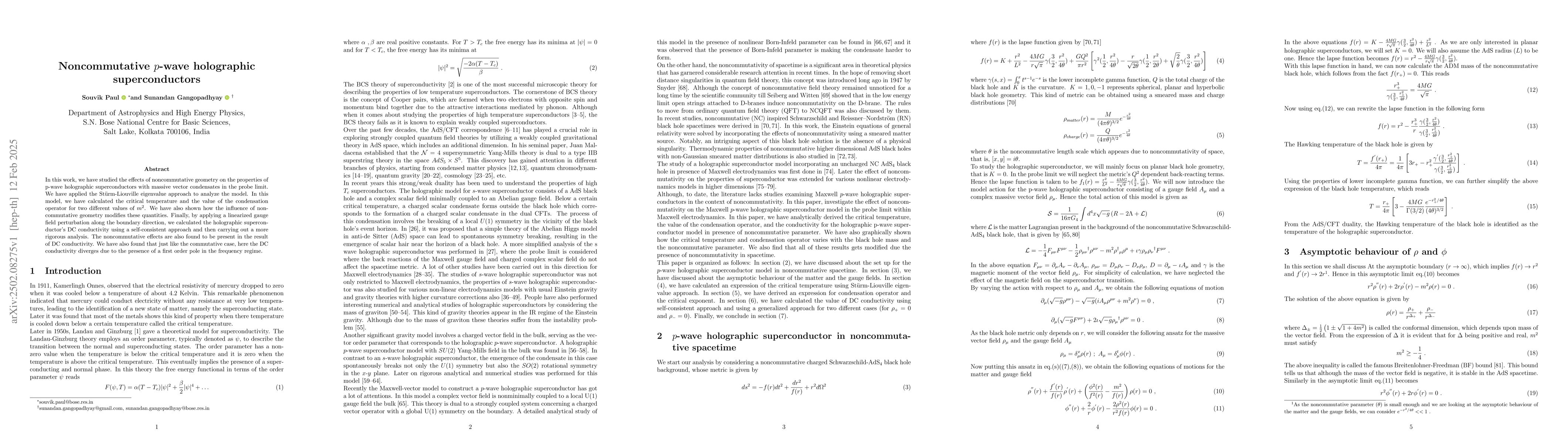 Thumbnail for Noncommutative $p$-wave holographic superconductors