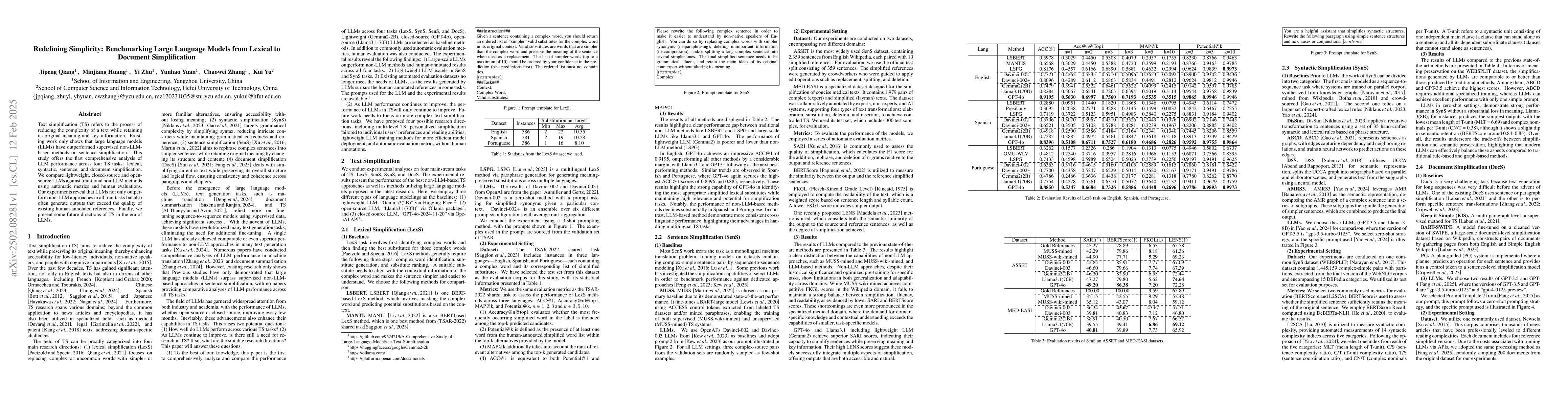 Thumbnail for Redefining Simplicity: Benchmarking Large Language Models from Lexical
  to Document Simplification