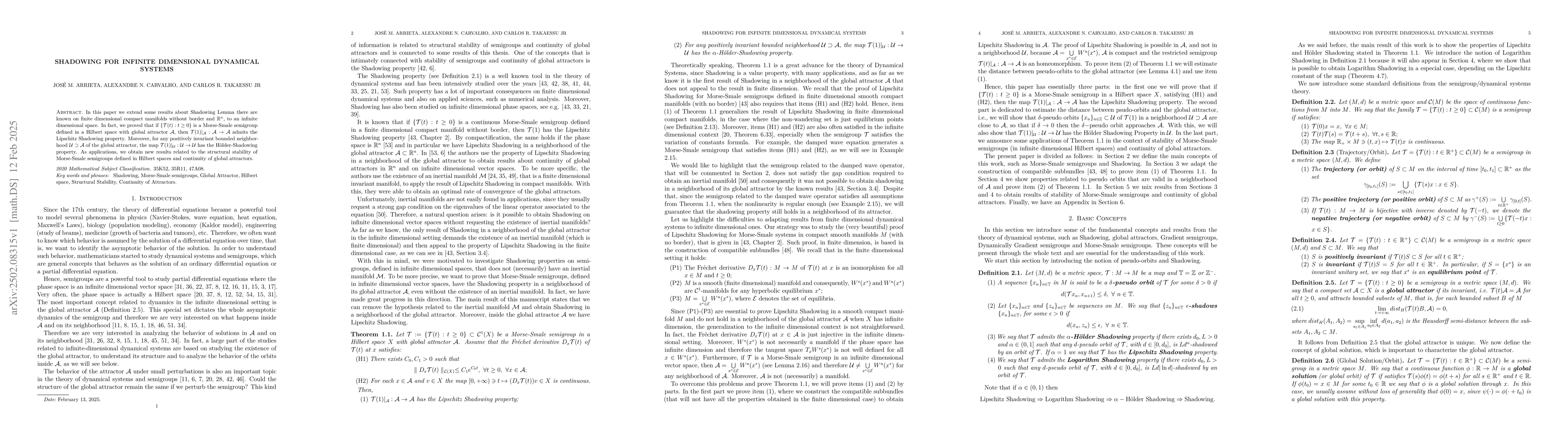 Thumbnail for Shadowing for Infinite Dimensional Dynamical Systems