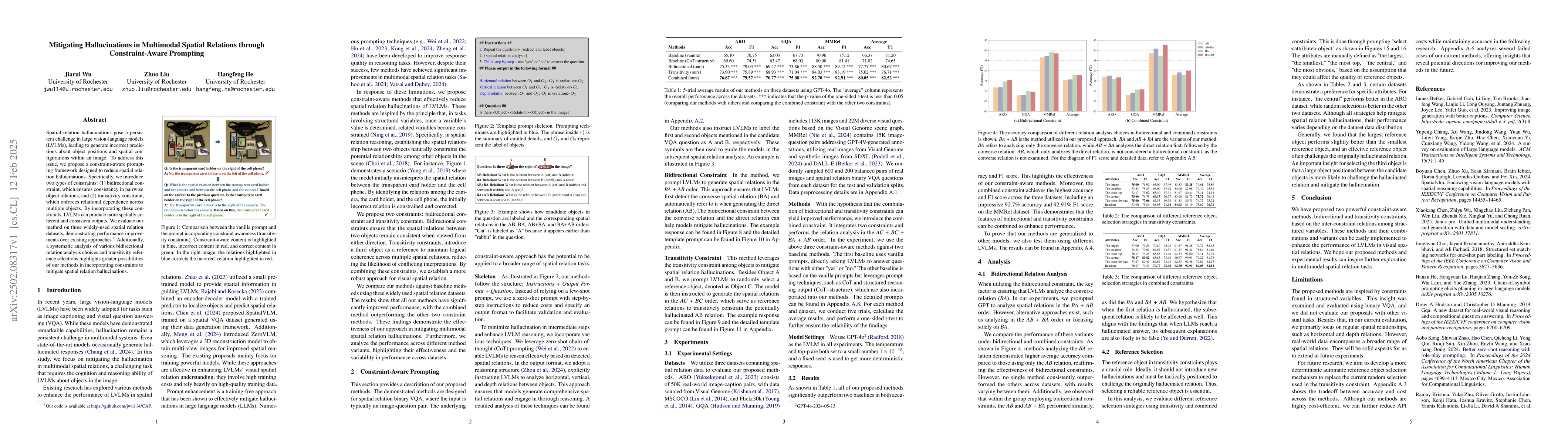 Thumbnail for Mitigating Hallucinations in Multimodal Spatial Relations through
  Constraint-Aware Prompting