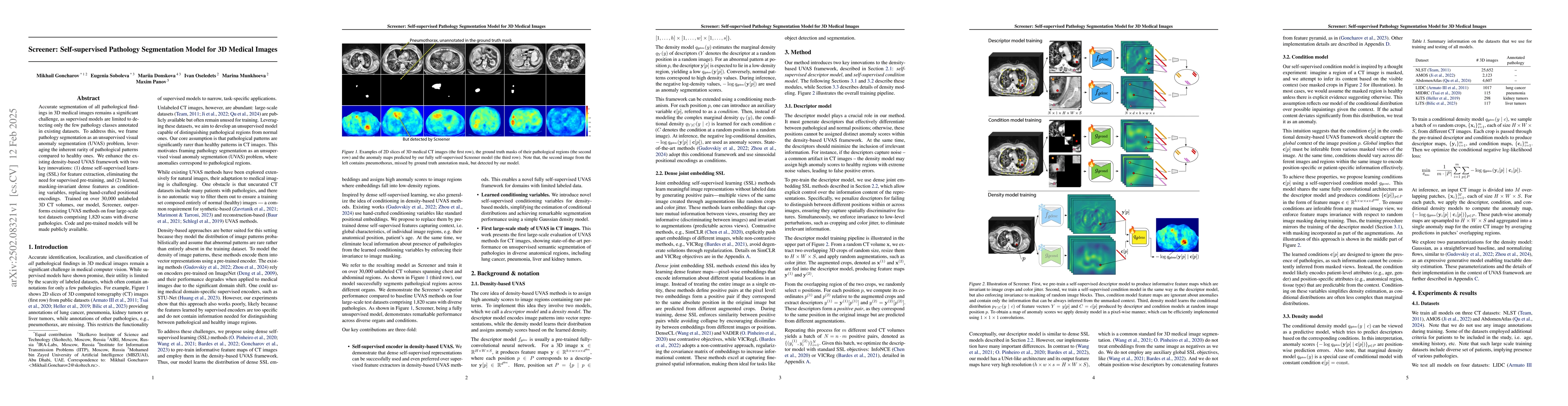 Thumbnail for Screener: Self-supervised Pathology Segmentation Model for 3D Medical
  Images
